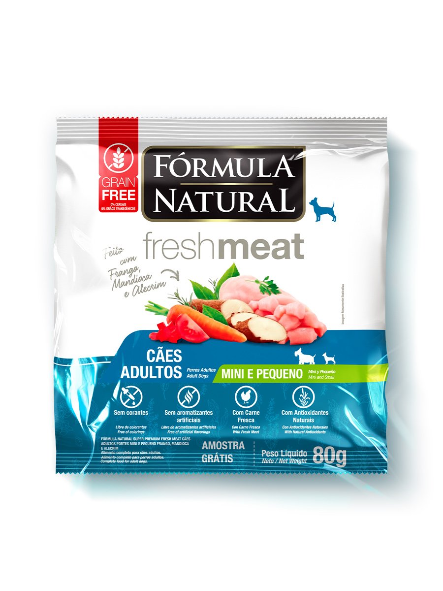 Сухой корм Formula Natural Fresh Meat (для взрослых собак мини пород) с курицей, маниокой и розмарином, 80 г