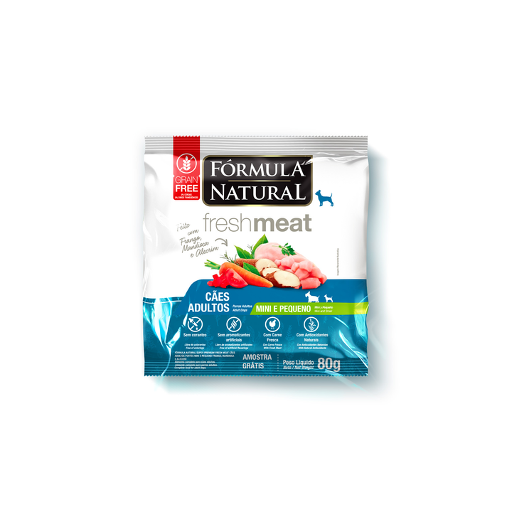 Сухой корм Formula Natural Fresh Meat (для взрослых собак мини пород) с курицей, маниокой и розмарином, 80 г