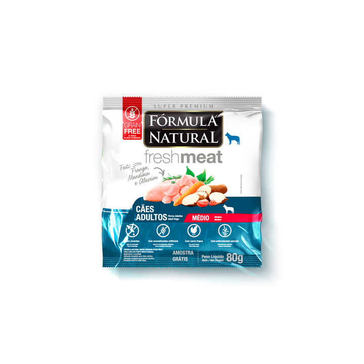 Сухой корм Formula Natural Fresh Meat (для взрослых собак средних пород) с курицей, маниокой и розмарином, 80 г