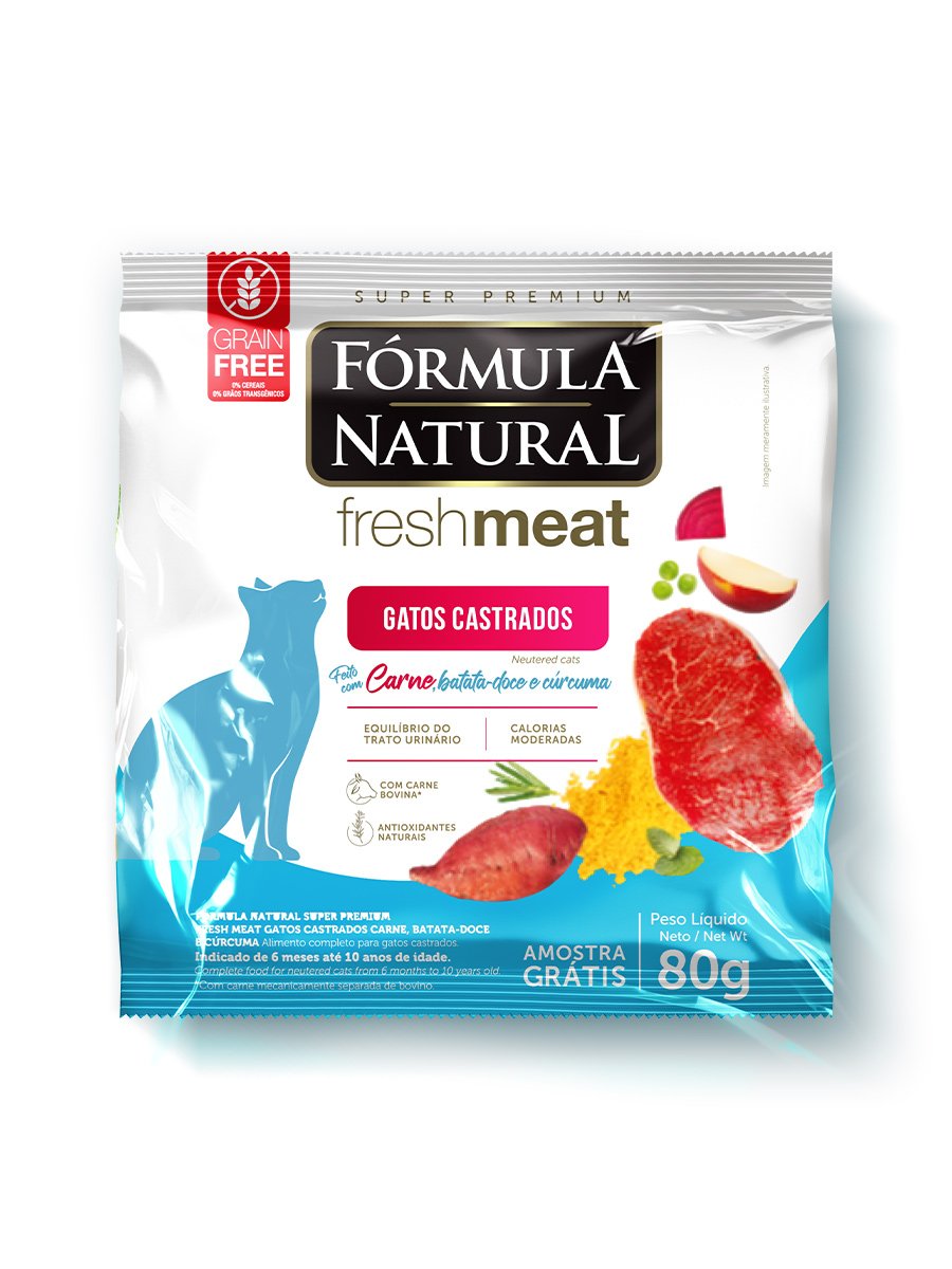 Сухой корм Formula Natural Fresh Meat (для стерилизованных кошек) с мясом, сладким картофелем и куркумой, 80 г