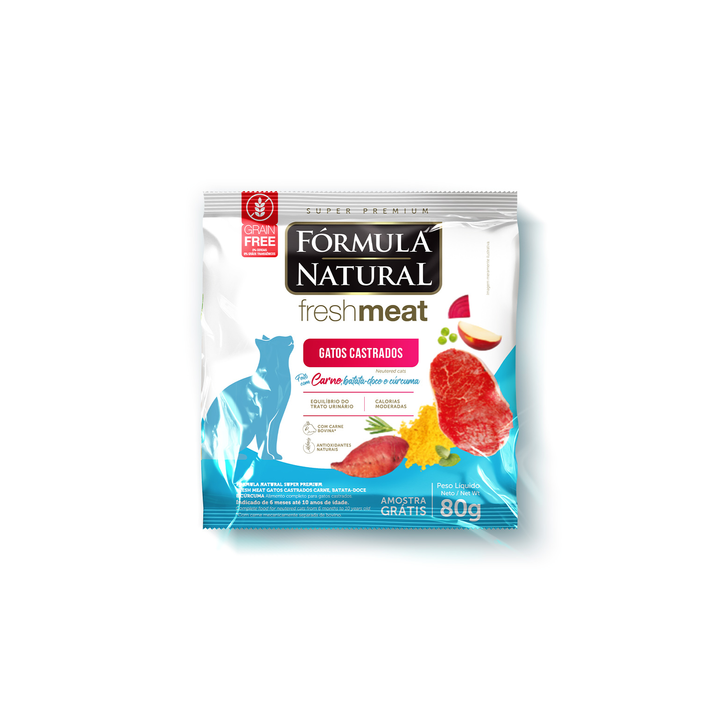 Сухой корм Formula Natural Fresh Meat (для стерилизованных кошек) с мясом, сладким картофелем и куркумой, 80 г