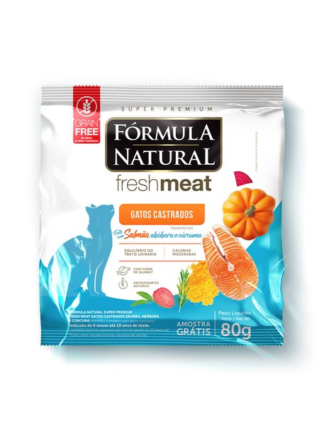Сухой корм Formula Natural Fresh Meat (для стерилизованных кошек) с лососем, тыквой и куркумой, 80 г